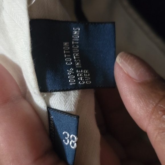 Mens Polo Ralph Lauren Shorts Seersucker Khaki White 38 Summer Blend Cloth VTG - Picture 8 of 9